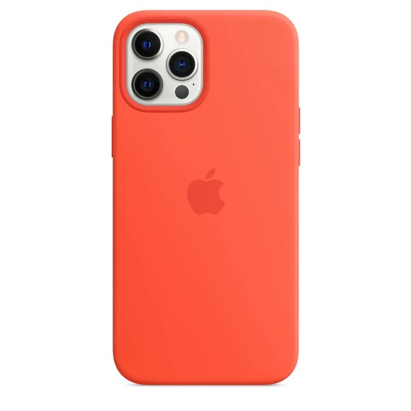 Apple iPhone 12 Series Silicone Case with MagSafe - Electric Orange - Picture 1 of 3